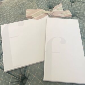 Two "f" monogram notepads NWT